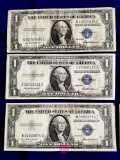 Six One Dollar Silver Certificates