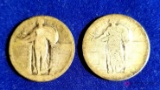 Two Standing Liberty Quarters