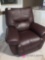 Basement oversize brown leather recliner