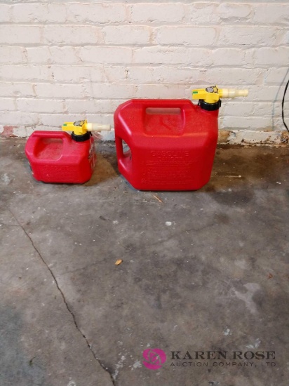 2 gas cans one five gallon and one 1gallon