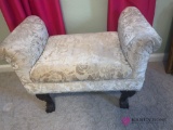 Upholstered bench clawfoot