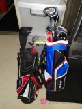 Children's golf clubs and bags