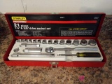Stanley 21-piece 1/4 inch and 3/8 drive socket set