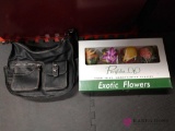 Rosetti purse and four hand painted glasses