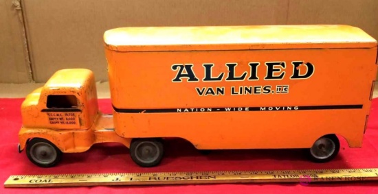 Metal 1950's Allied Van Lines Tractor-Trailer