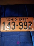 1933 Ohio License Plate
