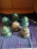 Six Glass Insulators