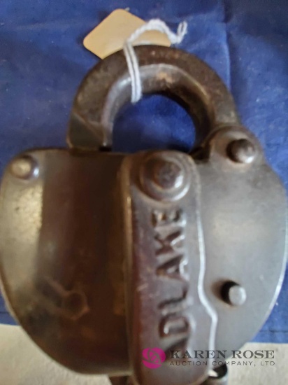 Illinois Central Railroad Lock With Key.