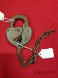 Delaware and Hudson Canal Company Railroad Lock With Key