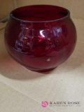 Red Railroad Lantern Globe