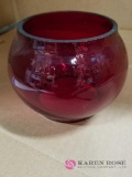 Red Railroad Lantern Globe