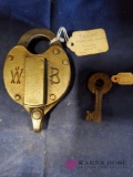 Toledo & Ohio Central Railroad Lock With Key