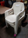 8 plastic patio chairs c1