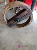 Wooden tractor pully wheel b1