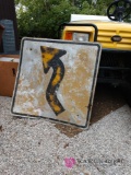 30in metal curve in the road sign b1