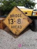 40 inch metal bridge height ahead sign b1