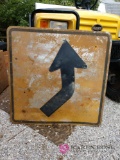 30 inch metal curve in the road sign b1