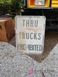 18 in thru trucks prohibited sign b1