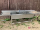 B1 Stainless three hole restaurant sink