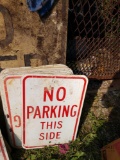 Lot of 12 no parking this side signs b1