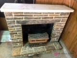 Front garage Full-size fireplace made from plaster