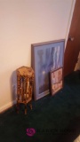 Decorative pictures and plant stand