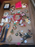 Large lot costume jewelry, some silver