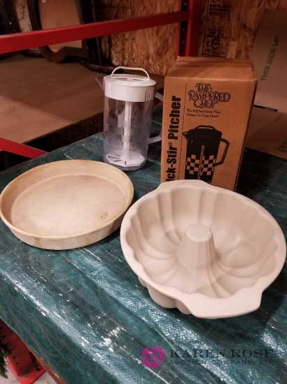 Pampered Chef Pitchers, Bundt Pan And Baking Pan