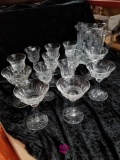 Crystal Stemware And Glass Pitcher