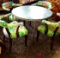 Folding Round Table 4 upholstered chairs