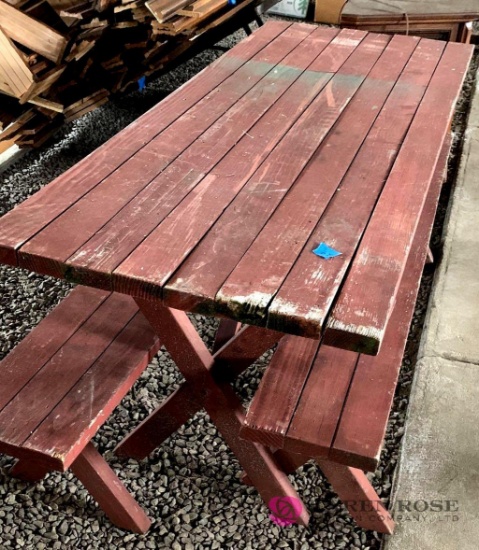 Picnic table with benches