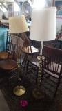 2 gold color floor lamps