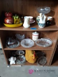 3 shelves home decor, christmas plates