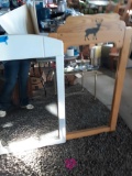 2 mirrors and glass end table