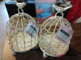 Two 9 inch tall accent bird cages