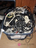 Tote full of cables and connectors