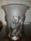 Frosted glass and untested silver tulip vase (office)