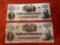 Two Confederate States of America $100 bills