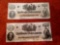 Two Confederate States of America $100 bills