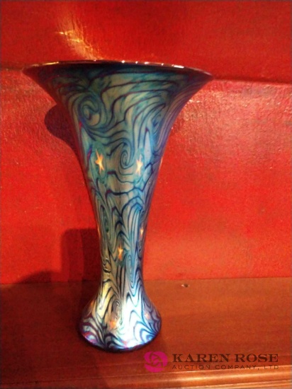 Lundberg contemporary art Glass evening star flare vase