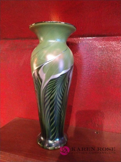 Lundberg studios contemporary art glass forest classic vase