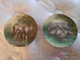 Two 8 inch Royal doulton baby elephant plates b1