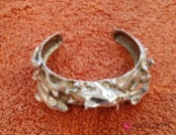 Sterling silver dolphin bangle bracelet