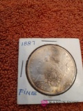 1887 one dollar coin Fine