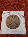 1917 D liberty walking half Dollar