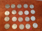 1920s and 1930s liberty walking half dollars 20 count