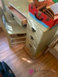 Small painted kids desk And matching shelf