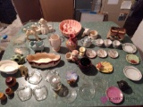 Large group of assorted dishes, vases, and deco