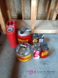 Lot of 7 gas cans