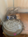 Crystal glass serving dishes